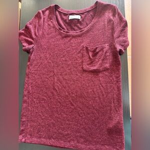 Abercrombie & Fitch Maroon Crew Neck Tee